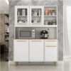 Armário Cozinha Rubi Branco 5 Portas 1 Gaveta Larg. 1.20 m - Valdemoveis