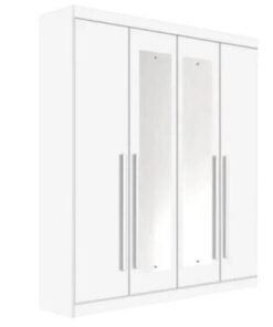 Guarda-Roupa Da Vinci Plus c/ espelho 4 portas e 3 gavetas - Branco