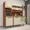 Armário Kit de Cozinha Alexia 6 Portas 2 Gavetas - Cinamomo/Off White