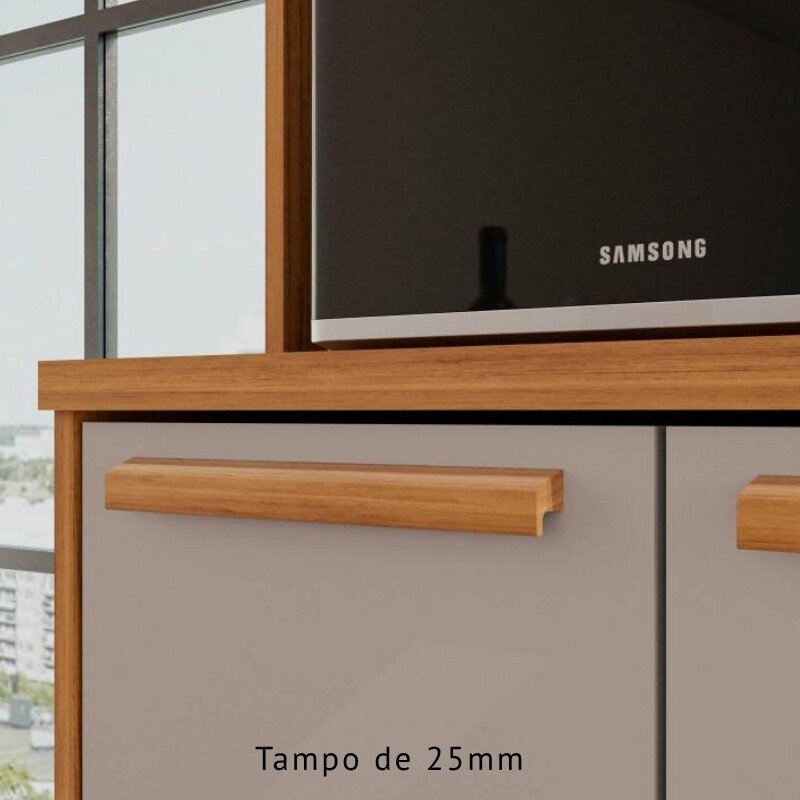 Balcão Flórida Larg. 0.80m Cinamomo/Off 2 Portas - Sallêto - Imagem 4