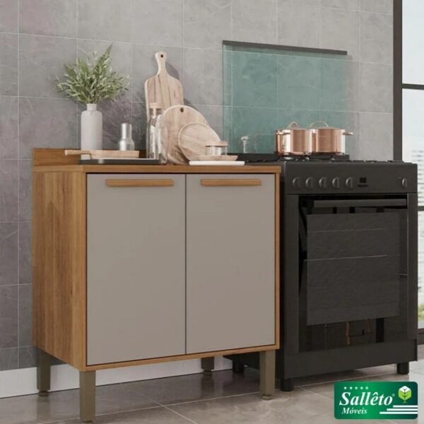 Balcão Flórida Larg. 0.80m Cinamomo/Off 2 Portas - Sallêto