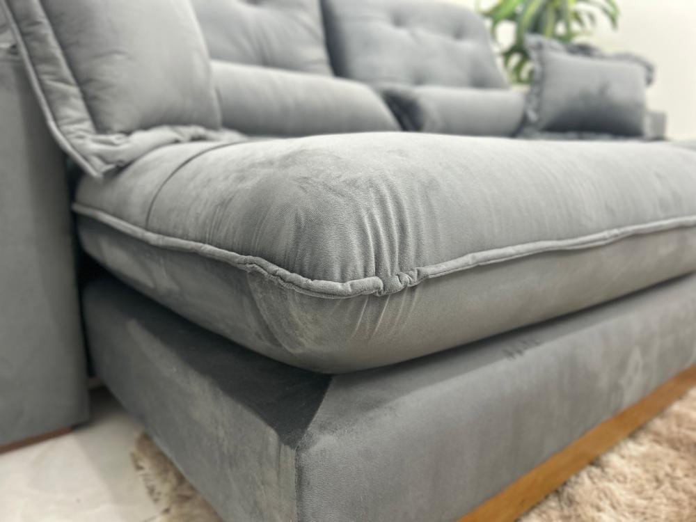 Sofá Retrátil e Reclinável Kioto 2.30m - Cinza Veludo - Imagem 6