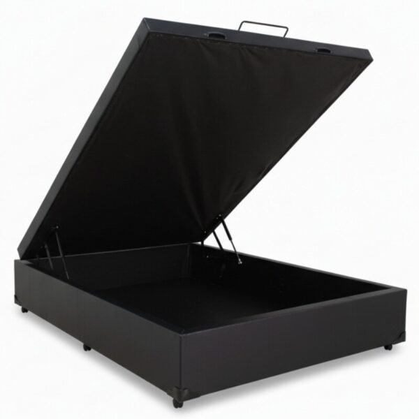 Box Baú Casal Eli Korino Preto Blindado 138x188x42 - Nature