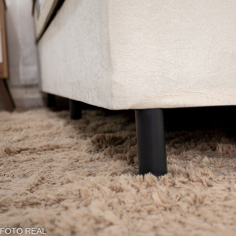 Box Casal Sued Bege Nosso Sonho + Colchão Casal Ipanema Molas Ensacadas 138x188x63 Portobel | Suporta até 240kg - Imagem 5