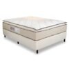Box Casal Sued Bege Nosso Sonho + Colchão Casal Copacabana Linho Bege 138x188x68 Molas ensacadas Portobel | Suporta até 240kg