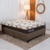 Box Casal Sued Marrom Nosso Sonho + Colchão Casal Prime Light Marrom 138x188x67 Molas Ensacadas Orthoprime | Suporta até 240kg