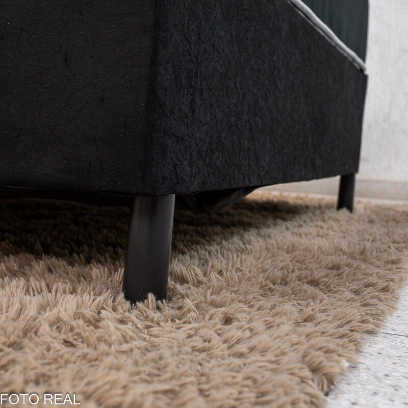 Box Casal Sued Preto + Colchão Casal Santé 138x188x57 100% Espuma D33 - Nosso Sonho | Suporta até 240kg - Imagem 4