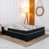 Box Casal Sued Preto Ortobel + Colchão Casal Santé 100% Espuma D33 138x188x46 - Nosso Sonho | Suporta até 240kg