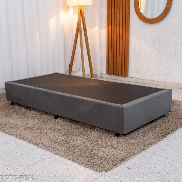 Box Solteiro Sued Cinza 88x188x31 - Ortobel