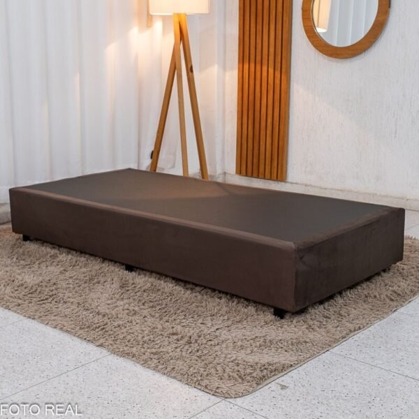 Box Solteiro Sued Marrom 88x188x31 - Ortobel