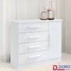 Cômoda Firenze Branco 4 Gavetas e Sapateira Larg. 1.10m - D Doro
