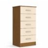 Cômoda Jamile Larg. 0.49m Noce TX/Pérola 5 Gavetas - San Marino
