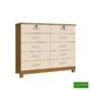 Cômoda Lucca Larg. 1.18m Noce TX/Pérola 10 Gavetas C/Pés - San Marino