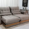 Sofá Retrátil Reclinável Ibis 2.50m Veludo Cinza 813 - D33 e Molas Ensacadas