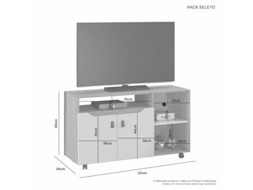 Rack Seleto 49" - Cinamomo/Off White - Imagem 3