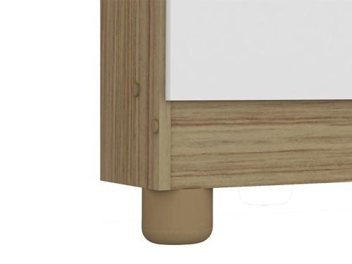 Armário Tedy 4 Portas - Branco/Carvalho - Imagem 4