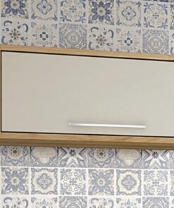 Armário de Cozinha Aéreo Geladeira Paris  - Carvalho/Off white