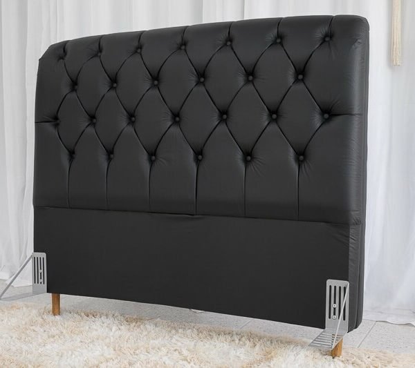 Cabeceira Casal Lavínia Korino Preto Largura 1.40m