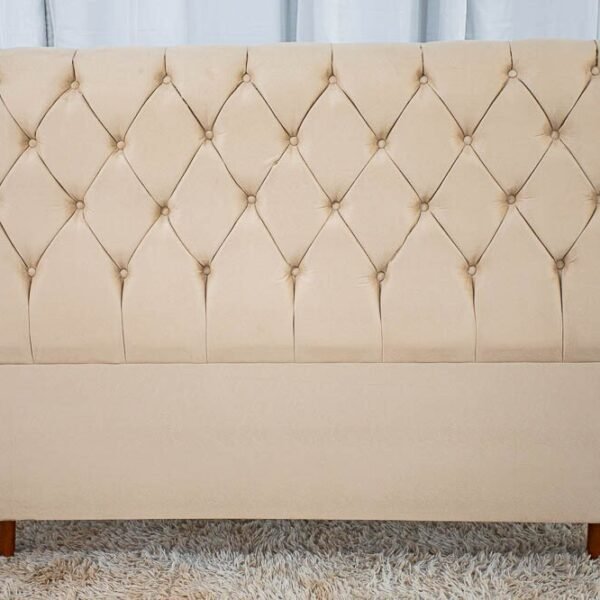 Cabeceira Casal Lavínia Sued Bege Largura 1.40m