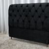 Cabeceira Casal Lavínia Veludo Preto Largura 1.40m
