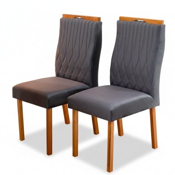 2 Cadeiras Genova Veludo Cinza 507 - Art Assentos