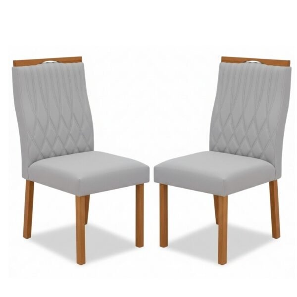 2 Cadeiras Genova Veludo Prata 514 - Art Assentos