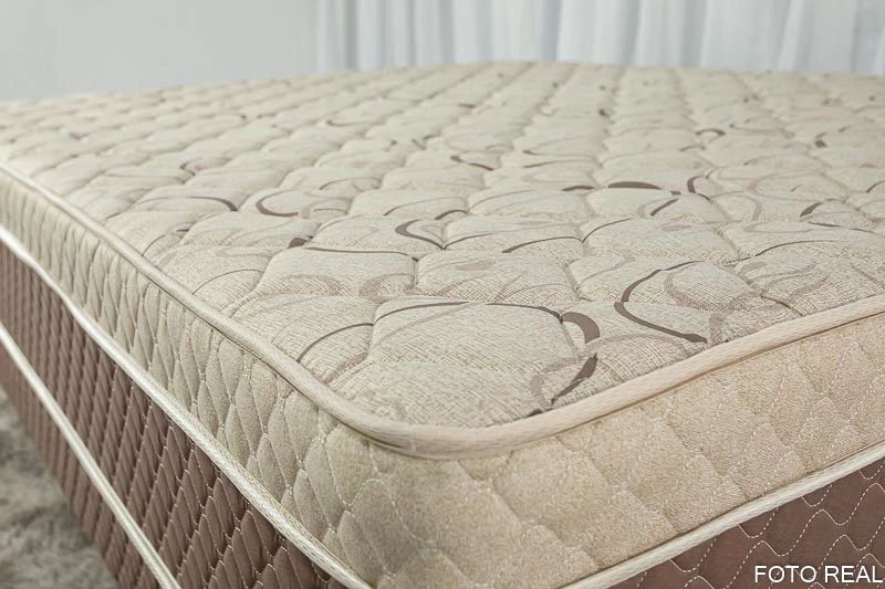 Roupeiro Casal Athenas Nature/Off 3 Portas 9 Gavetas C/ 1 Espelho e Pés 100% MDF Larg. 1.80m - Bianchi + Cama Box Casal Ortopédico Rondoconfort D33 - Rondomóveis - Imagem 9