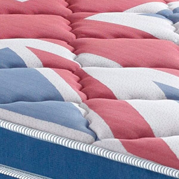 Box Azul + Colchão Solteiro London Molas Superlastic 88x188x68 - Anjos