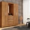 Guarda-Roupa Capelinha Lyon 4 portas com espelho - Cedro
