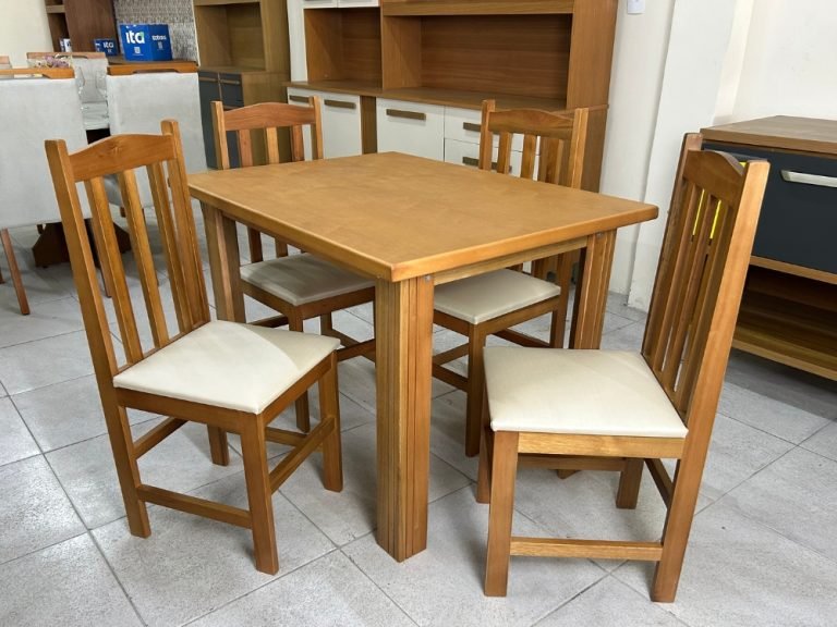 Mesa Eco Laminada 1.10m Com 4 Cadeiras Viena - Avelã - Imagem 4