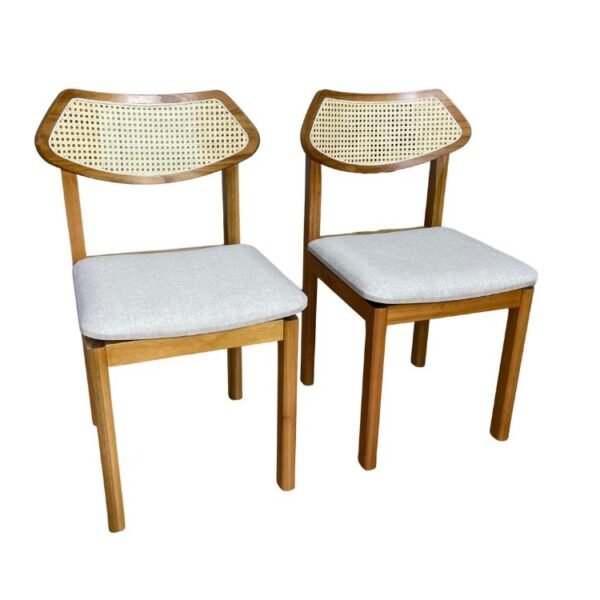 Cadeira Viena Anatômica 2 unidades -Cinamomo/Bege Linho