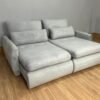 Sofá Cama Retrátil Reclinável Amaranto 2.30m Mod.100 - Prata Veludo