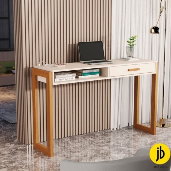 Escrivaninha JB 6055 Larg. 1.30m Luxo Off 1 Gaveta - JB Bechara
