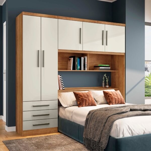 Guarda-Roupa México 5 portas Casal - Cedro/Areia