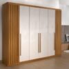 Guarda-Roupa Maldivas 6 Portas e 6 Gavetas - Cinamomo/Off White