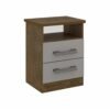 Mesa de cabeceira Firenze 2 gavetas - Ipe/Off white