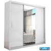 Guarda-Roupa Casal Veneza Larg. 1.88m 3 Portas com Espelho Branco Carioca