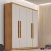 Guarda-roupa Império Nature/Off 4 Portas 3 Gavetas Larg. 1.80m 100% MDF Rufato