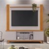 Home Bálsamo Larg. 1.50m Cinamomo/Off C/ Detalhe Ripado para TV até 65" - JCM