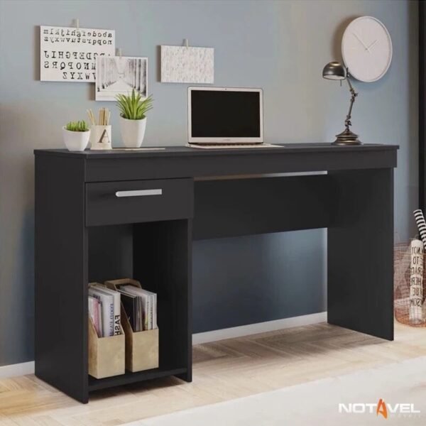 Mesa Office NT 2070 Larg. 1.08m Preto 1 Gaveta - Notável
