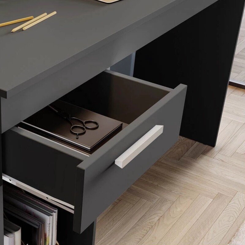 Mesa Office NT 2070 Larg. 1.08m Preto 1 Gaveta - Notável - Imagem 2