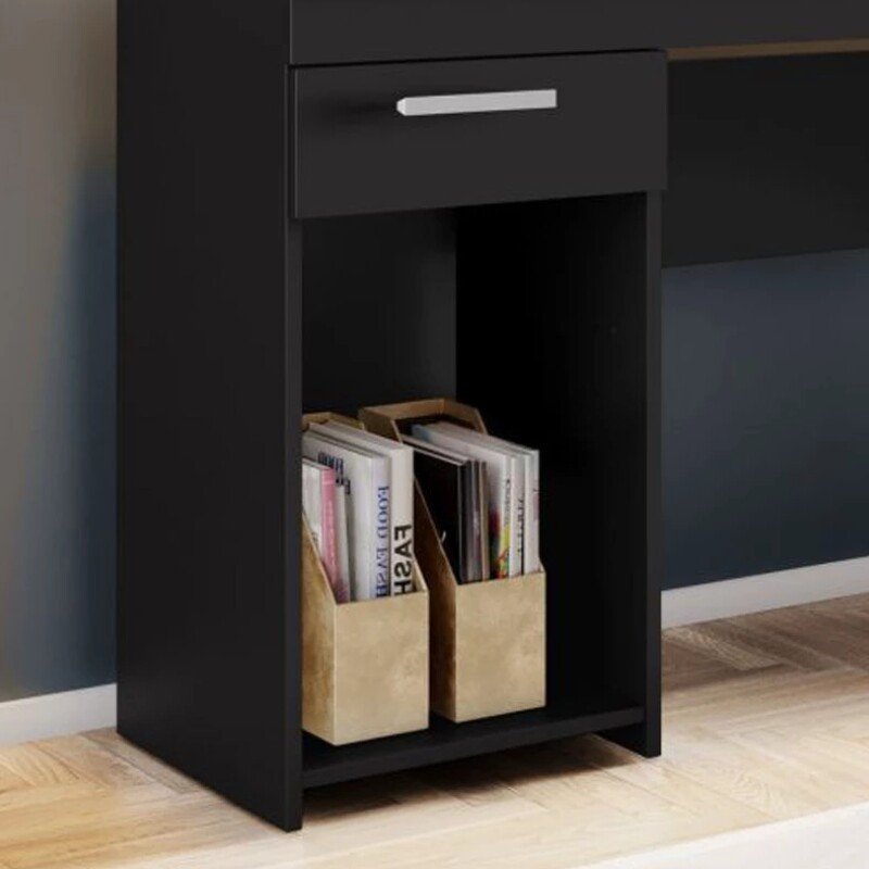 Mesa Office NT 2070 Larg. 1.08m Preto 1 Gaveta - Notável - Imagem 6