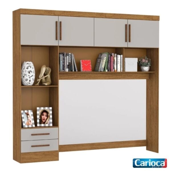 Modulado 4 Portas 2 Gavetas Cinamomo/Off S/Espelho Larg. 2.04m - Carioca