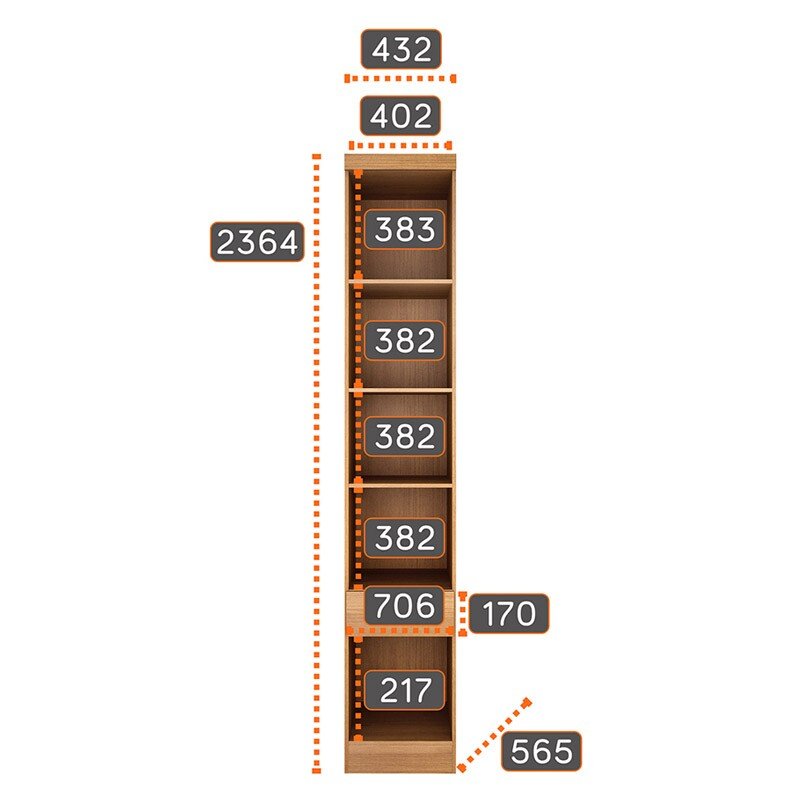 Modulado Cumaru/Fendi Fosco 1 Roupeiro Moderni 4 Pts + 2 Criado Rizon + 1 Canto Oblíquo Rizon + 1 Aéreo 3 portas Rizon - Novo Horizonte - Imagem 7