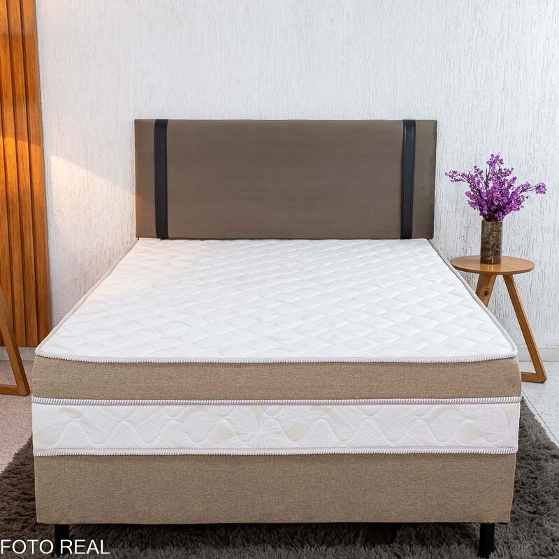 Painel Cabeceira Box Casal 1.40 Leticia Veludo Marrom - Imagem 3