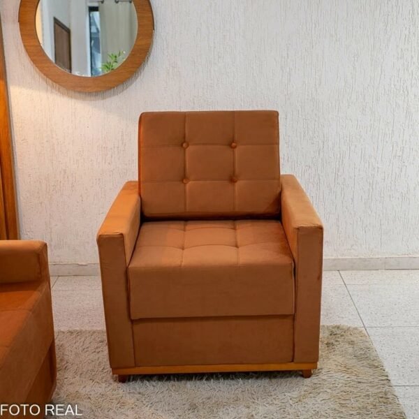 Poltrona Áustria Veludo Terracota A62