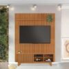 Rack Sereno Larg. 1.68m Cinamomo Ripado + Painel Riso Larg. 1.82m Cinamomo Ripado para TV até 65" - JCM