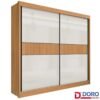 Roupeiro Cancun Cinamomo/Off 2 Portas 6 Gavetas Detalhe Ripado 100% MDF Larg. 2.20m - D Doro
