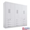 Roupeiro Casal Mônaco Branco 6 Portas 12 Gavetas Larg. 2.40m - D Doro