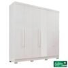 Roupeiro Casal Recife Branco 6 Portas C/Pés Larg. 1.80m - Sallêto